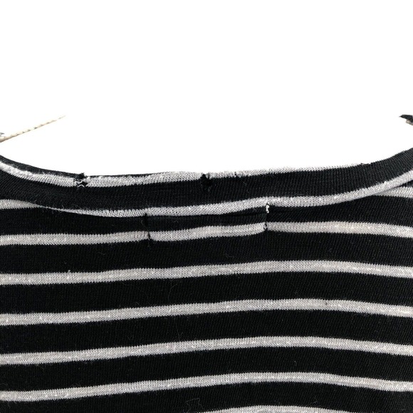 LNA Clothing Women’s Black & White Striped Cut-Out Shoulder Tee Shirt Size XS - Picture 7 of 8